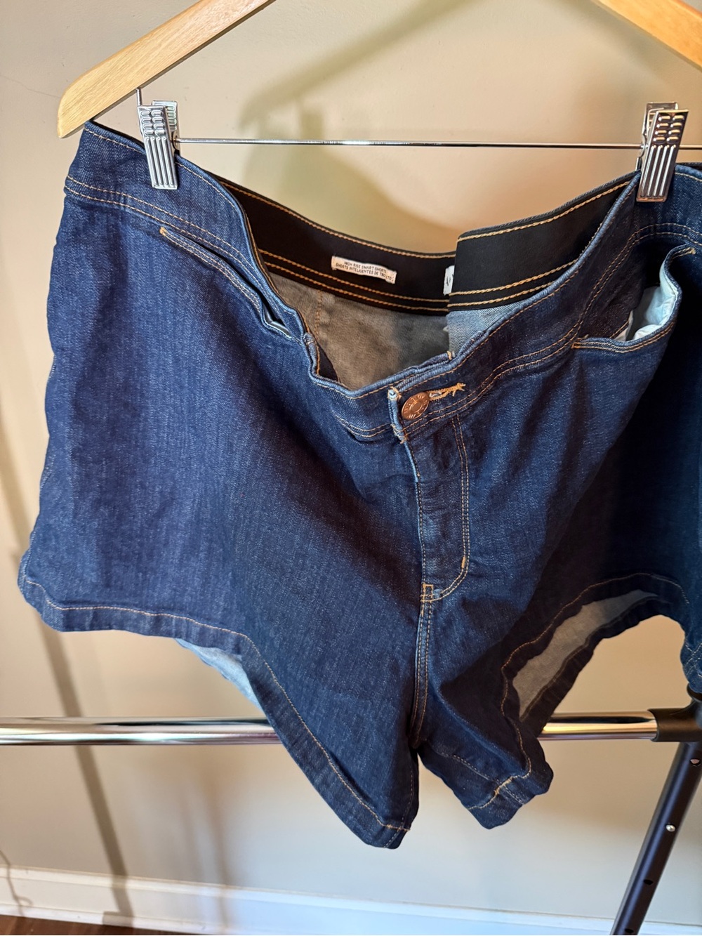 Ava & Viv Dark Blue Denim Shorts with Contrast Stitching